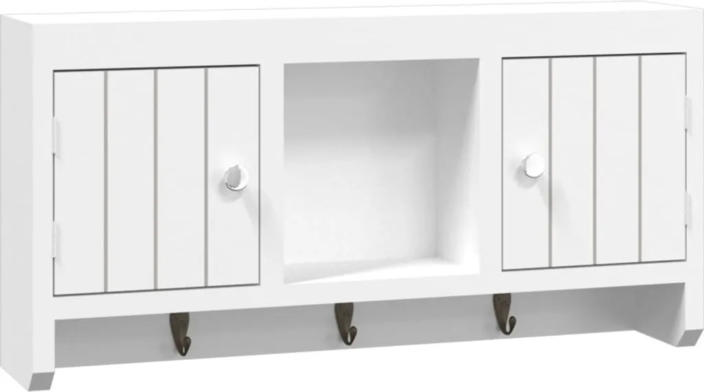 Armoire à clés robuste vidaXL blanche 40 cm en bois composite et acier