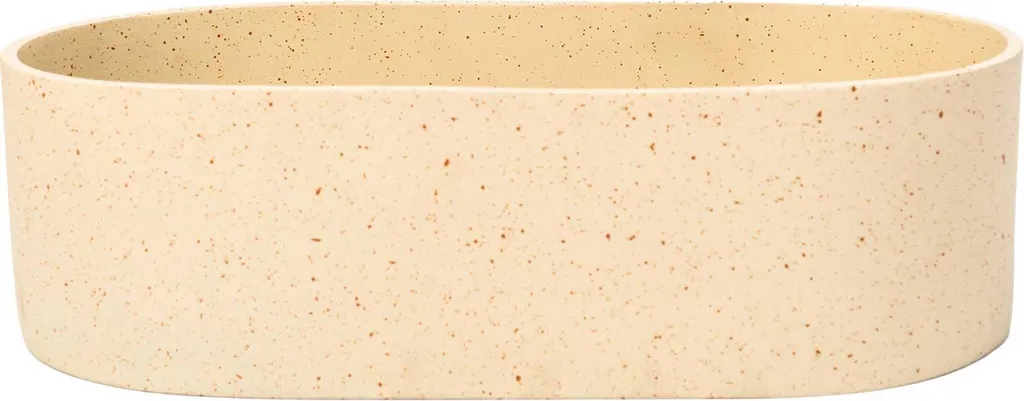 Bac à fleurs en fibre de verre beige Arbané mat avec motifs - VIVANNO