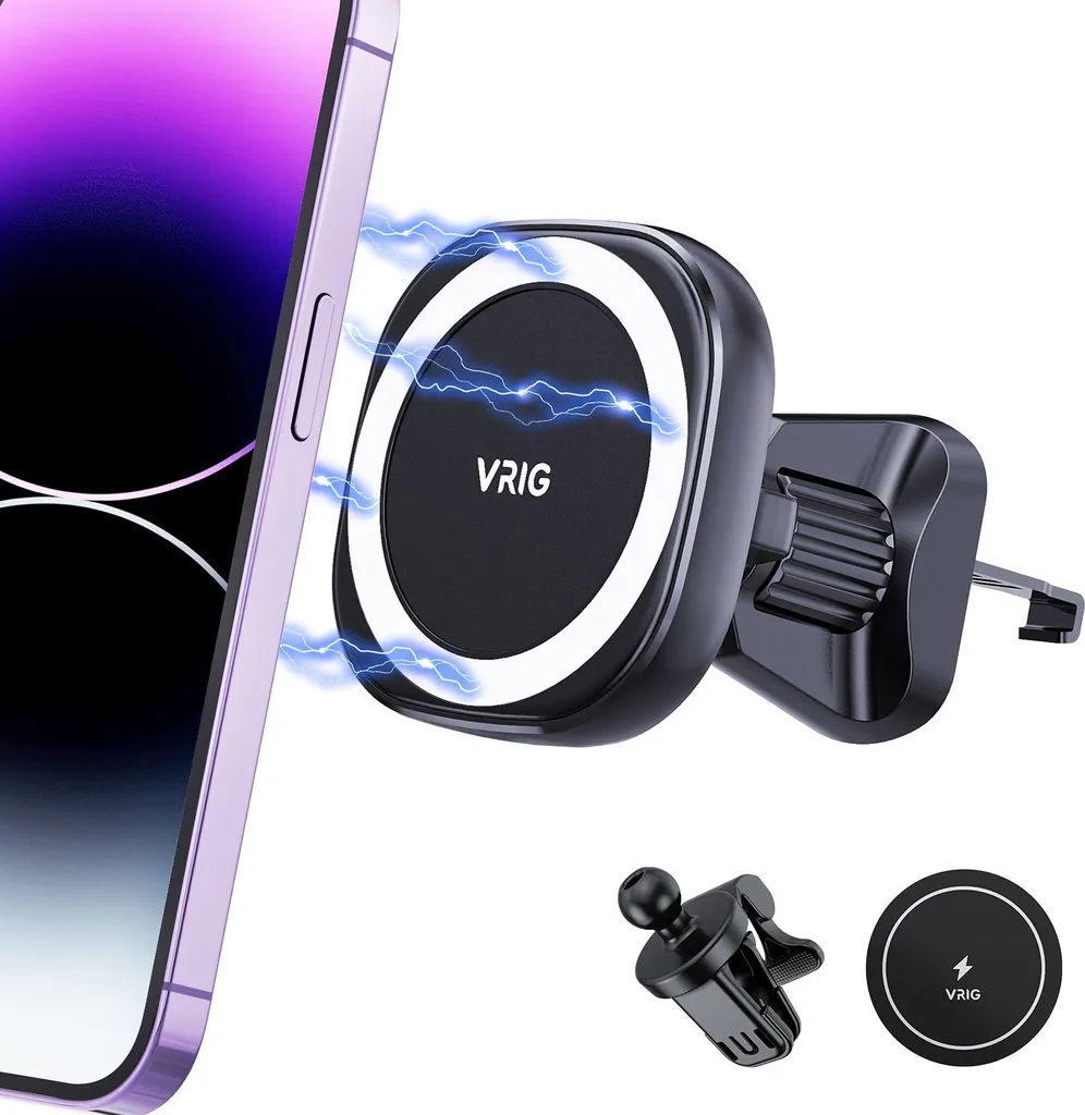 VRIG Support Téléphone Voiture Grille MagSafe - MG-07 Rotation 360°