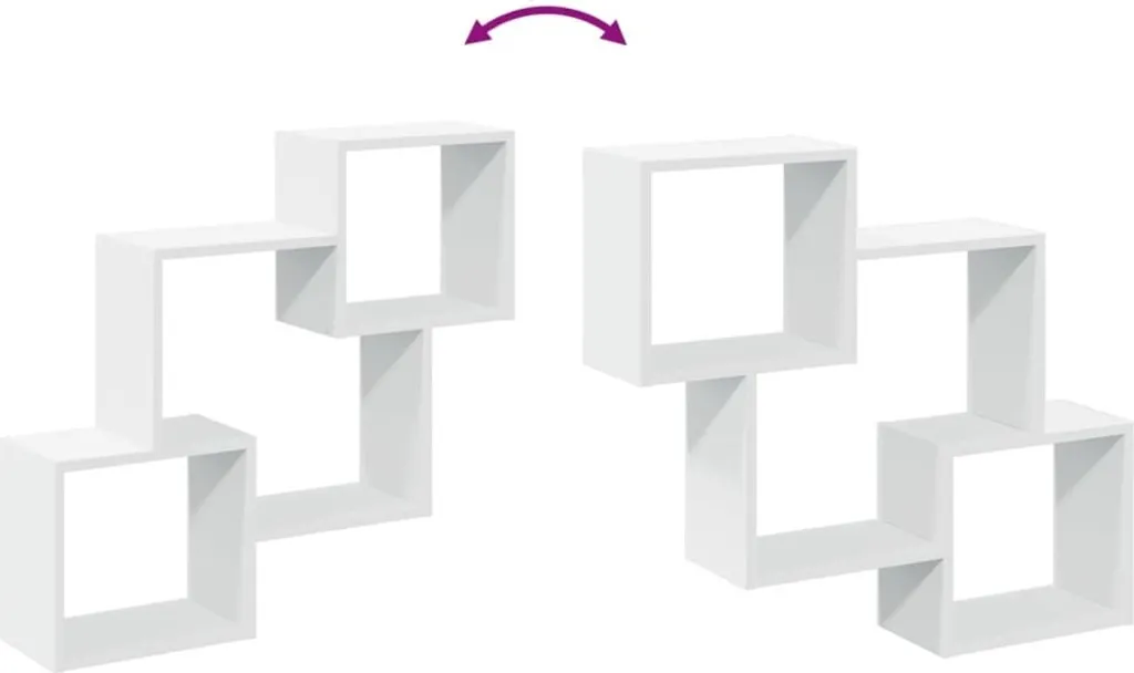 Armadio a muro moderno 78x18x71 cm Bianco - Mobile Design in Legno - 7