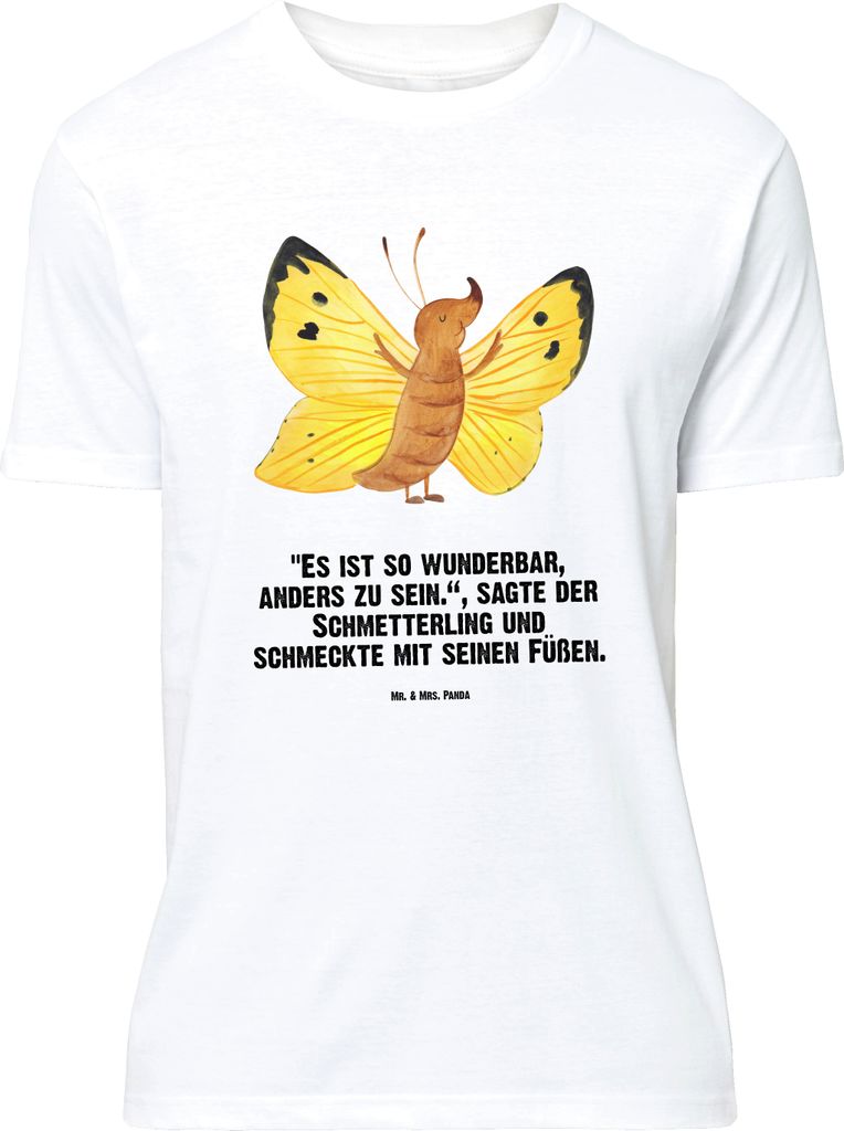 Mr. & Mrs. Panda Größe M T-Shirt Schmetterling Zitronenfalter - Weiß - Geschenk, Lustige Sprüche, Schmetterlinge, Tshirt, mit Spruch, Herren, F...