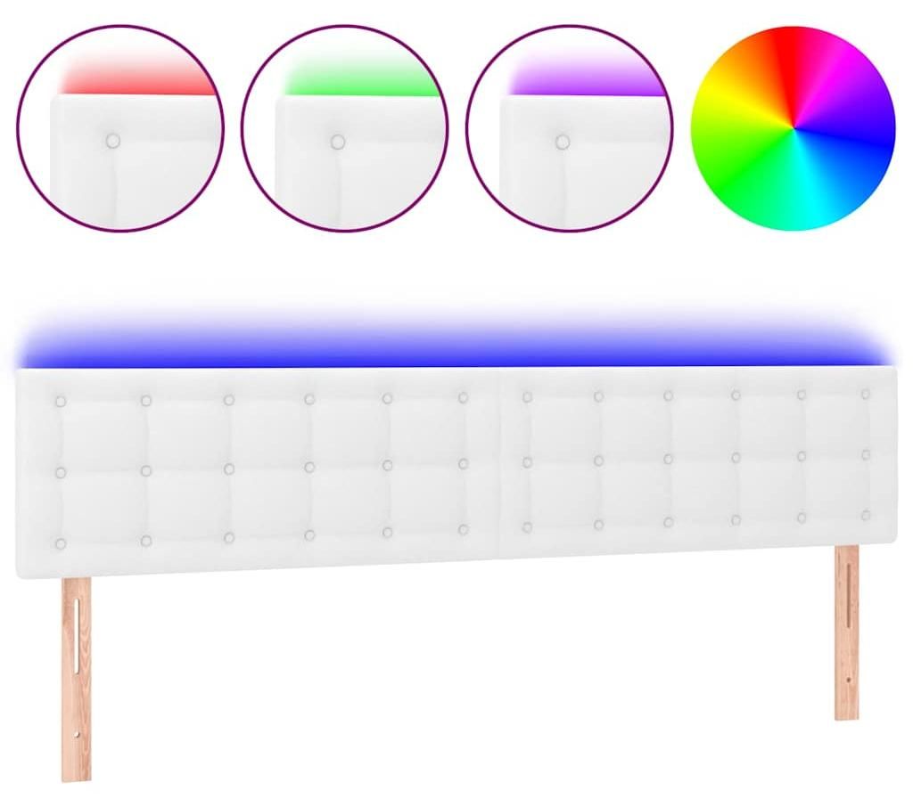 vidaXL Cabecero LED blanco, 200x5x78/88 cm, revestimiento Imagen del producto 