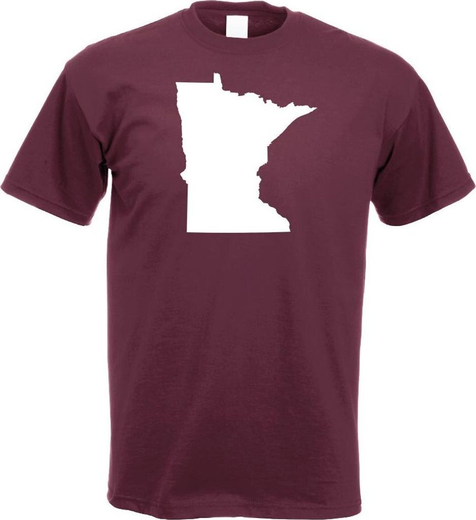 Kiwistar - T-Shirt - Burgund - USA - Bundesstaat - Minnesota Herren Funshirt Bedruckt Design Sprüche Spruch Motive - mit Motiv Bedruckt - Funshirt...