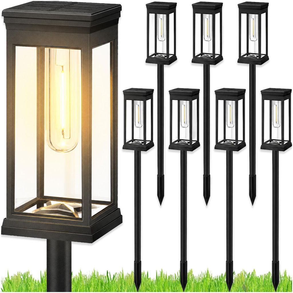 6 solárních zahradních světel LED, výška 40 cm, teplá bílá Obrázek produktu 