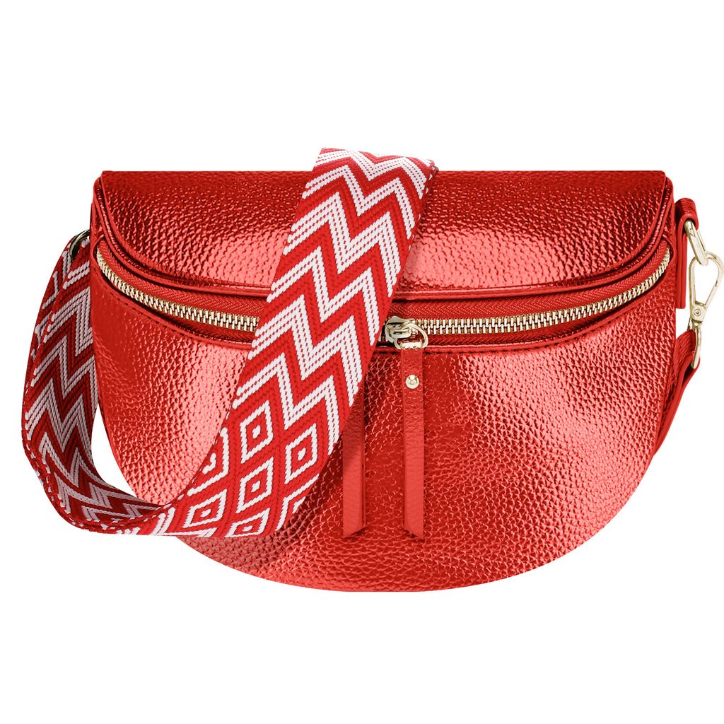 Gallantry, Bananen Schultertasche Glamour Shiny, Rot