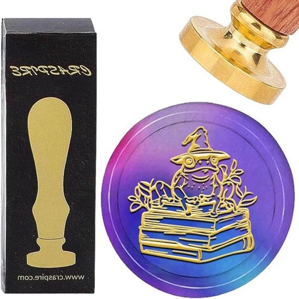 Tampon 25mm en laiton durable avec manche bois pour sceau de mariage