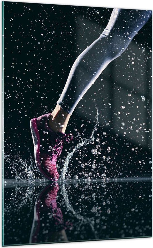 Bilder auf glas - Einteilig - Laufen Lifestyle Leichtathletik Schuhe - 70x100cm - Glasbilder - Wandbilder - Bilder - Wanddekoration aus Glas - Glas...