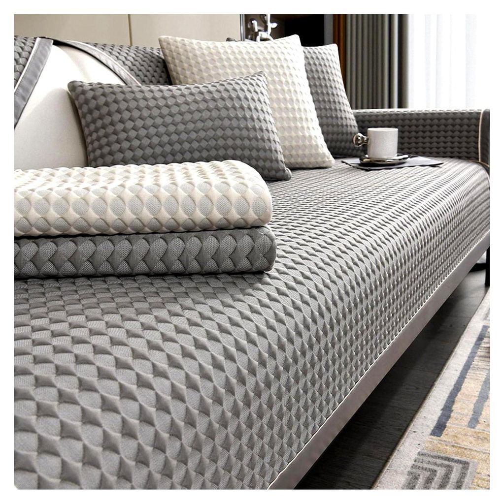 Sofabezug für 3-Sitzer Couch, Sommerliches Kühl-Sofa Cover, Rutschfester Bezug für L-Form Sofas, Chaiselongue und Ecksofa, 2-Sitzer Schonbezüge...