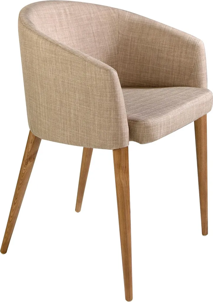Chaise design beige Angel Cerdá 4007 avec revêtement textile doux