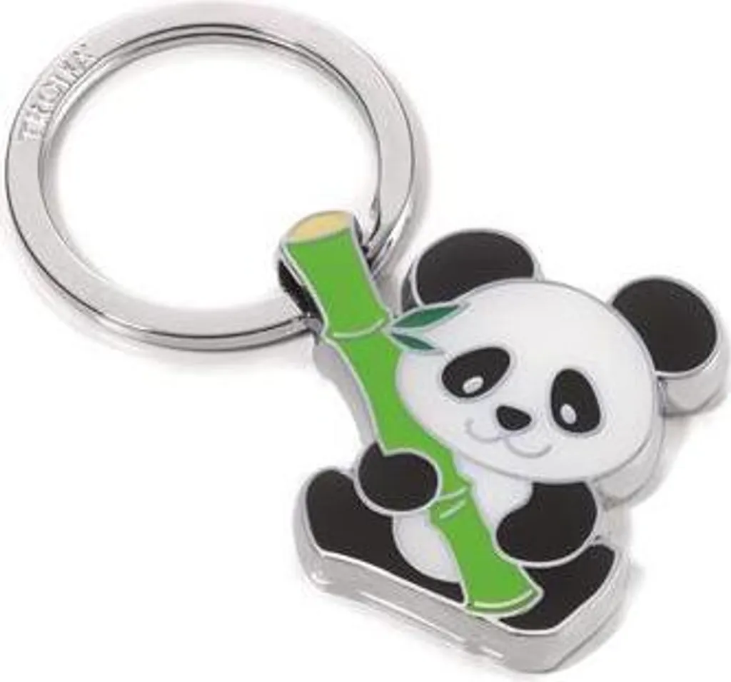 Gadget Aziendale di Lusso TROIKA: Portachiavi Bamboo Panda Cromato