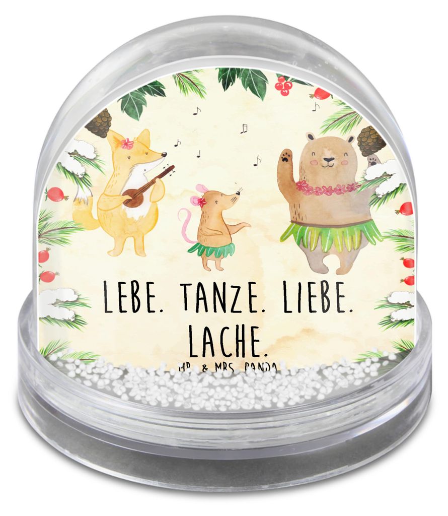 Mr. & Mrs. Panda Weihnachts Schneekugel Waldtiere Aloha - Naturpapier - Geschenk, Musik, Igel, Bär, dekoartikel, Tanzen, schnee kugel, Weihnachten...