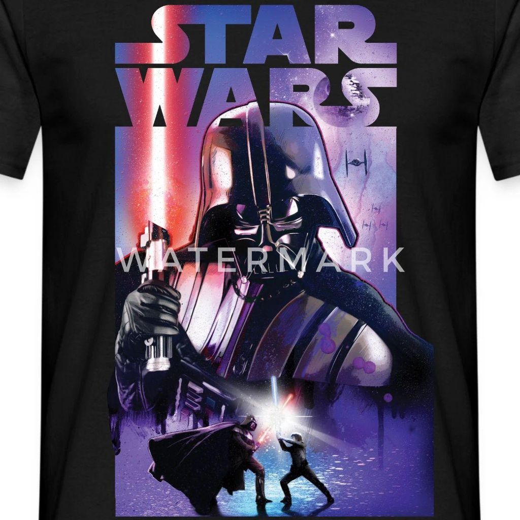 Star Wars Darth Vader Mit Rotem Lichtschwert Männer T-Shirt, M, Schwarz