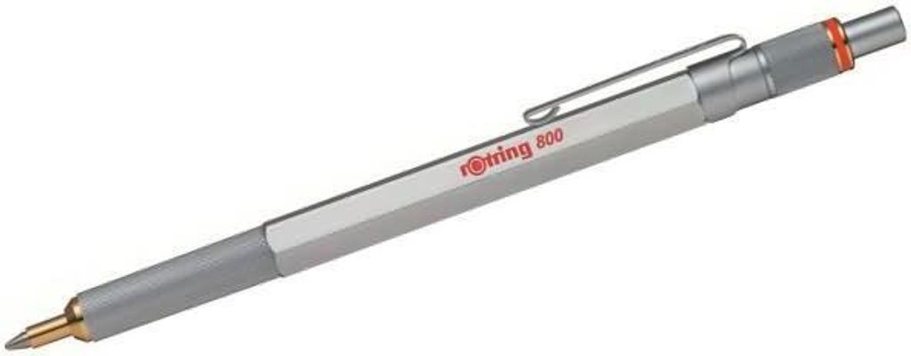 Kugelschreiber 800 silber, Schreibfarbe blau, Strichstärke Produktbild 
