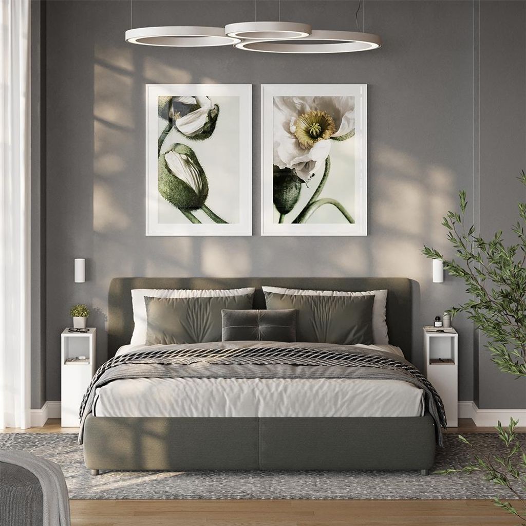 Comodino camera da letto bianco cm 40 x 34 x 48 h