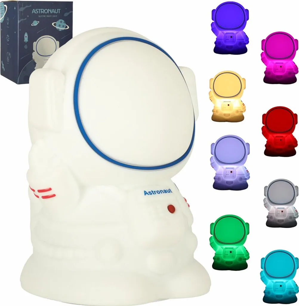 Luce Notturna Astronauta Bianco - Design Silicone LED per Interni Moderni
