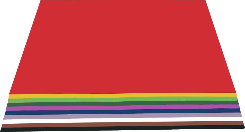 Tonkarton 50 x 70 cm, 100 Bogen in 10 Farben