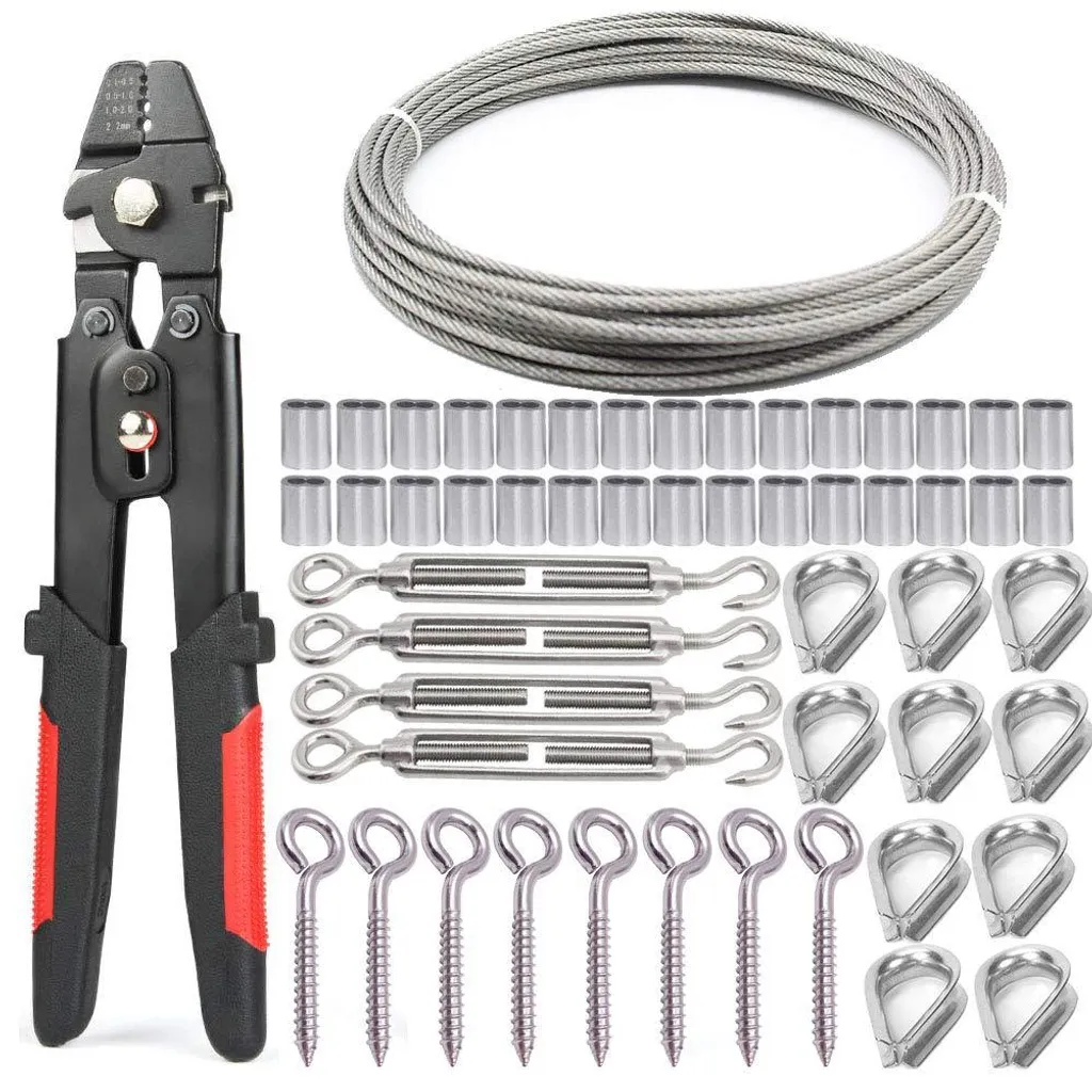 Kit câble pour guirlande et garde-corps : pince et 30m inox 2mm
