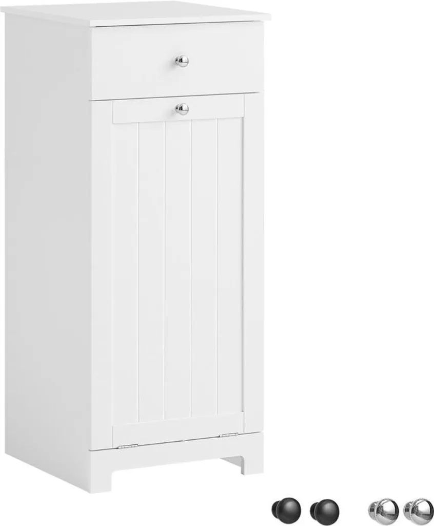 Meuble à Linge Basculant Blanc BZR21-W en Bois pour un Rangement Malin