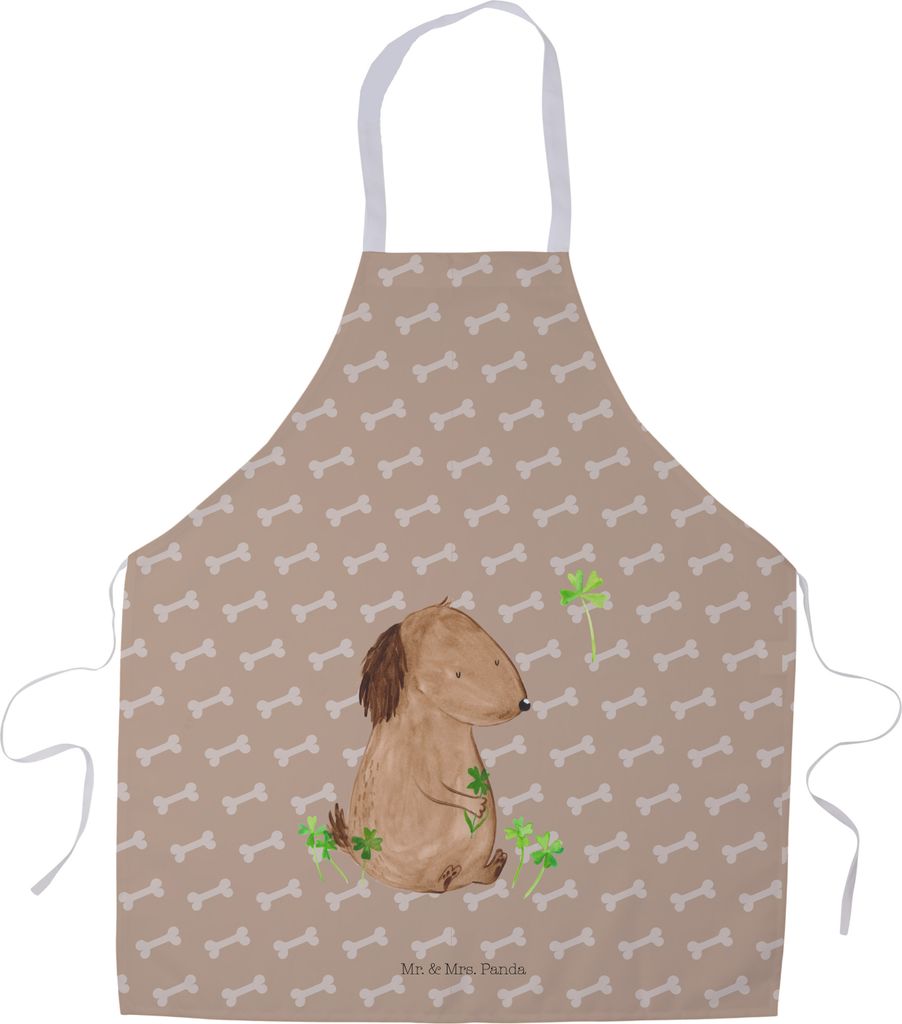 Mr. & Mrs. Panda Schürze Hund Kleeblatt - Hundeglück - Geschenk, Kochschürze, Süß, Kellnerschürze, Küchenzubehör, Viel Glück, Sprüche, Gl...