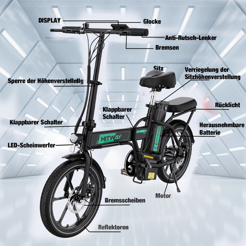 Elektrofahrrad 2 Stück E-Bike E Fahrrad Cityräder Faltbar, Produktbild 6