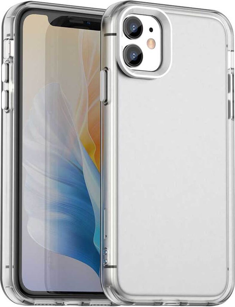 Handyhülle für iPhone 11 Schlank Durchscheinend Matt Stoßfest Schutzhülle Weiß