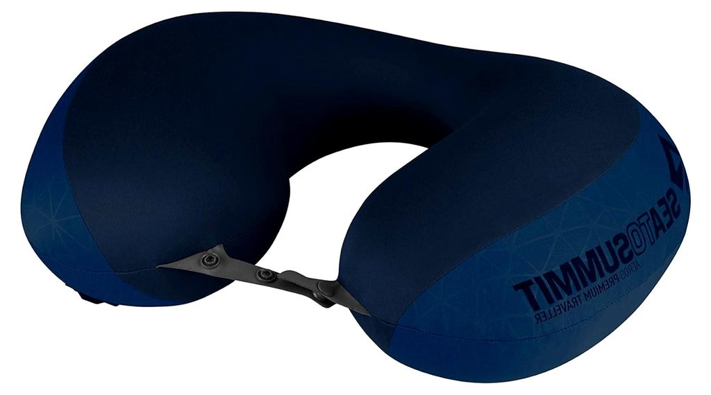 Aeros Premium Lendenkissen - Aufblasbares Stützkissen - Entlastung des unteren Rückens - Polyestergewebe 50D - Kompakte Reisetasche - Navy Blau -...