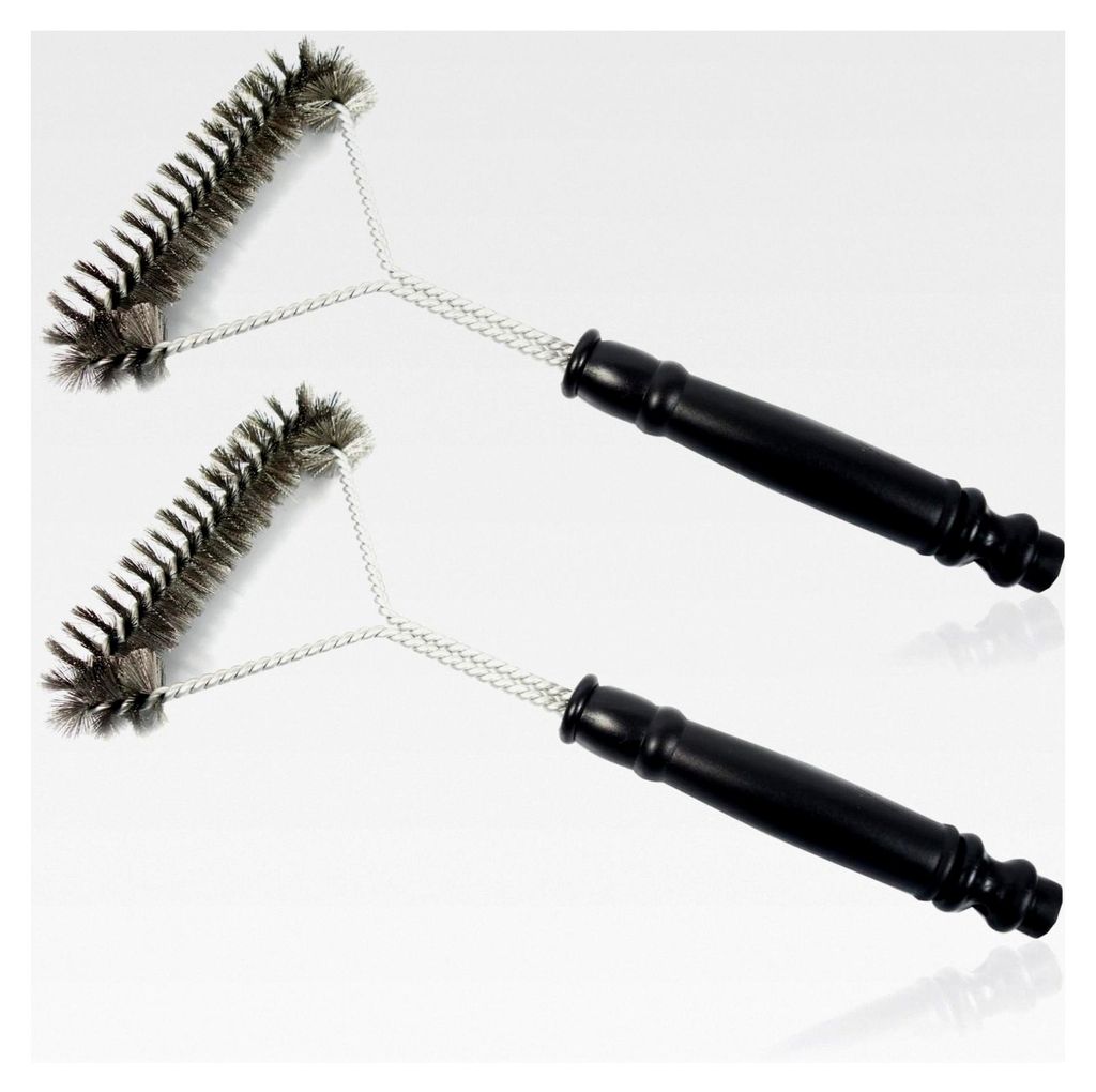2 Stück Grillbürste 30 cm Drahtbürste Reinigungsbürste Grillreiniger dreiseitige BBQ Grillbürste Grillrostreiniger