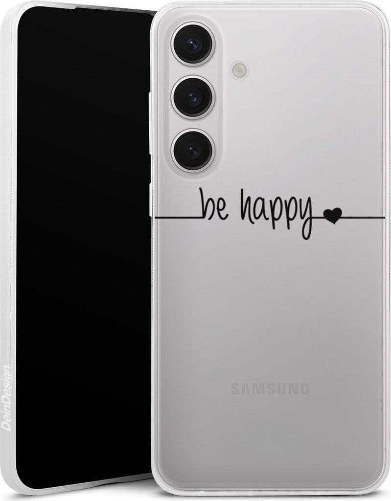 DeinDesign Slim Hülle für Samsung Galaxy S25+ Silikon Case Ultra Dünn Handyhülle Glück Statement Motiv ohne Hintergrund
