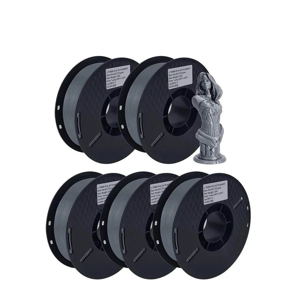 Filamento 3D PLA Grigio 5KG | Stampa Facile 190-230°C 1.75mm