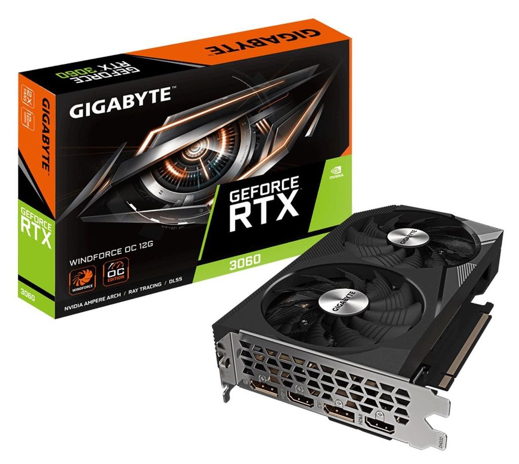 Gigabyte GV-N3060WF2OC-12GD 2,0 RTX 3060 Windforce OC 12G Produktbild 