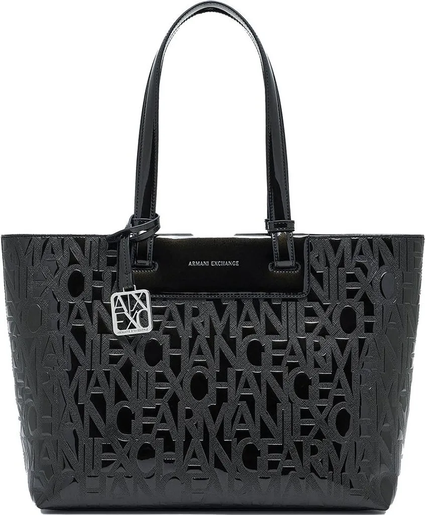 Armani Exchange AF1729 Baskets Noires en Cuir Synthétique Haute Qualité