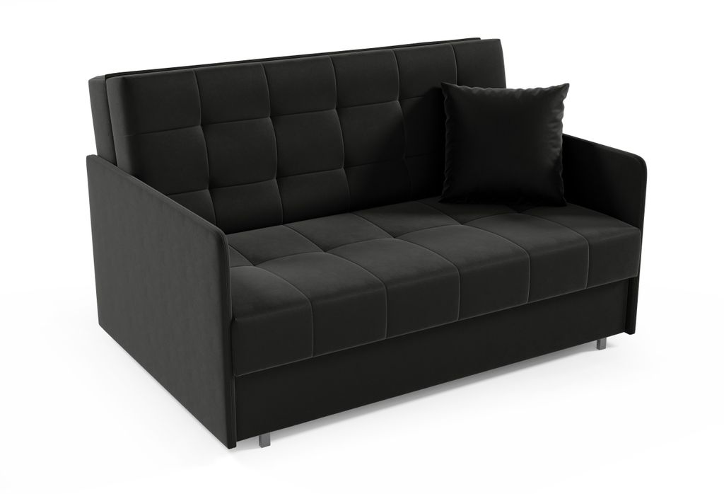 Zweiersessel YORK III mit Steppung, 2-Sitzer Schlafsofa, Jugendsofa mit Schlaffunktion, ausziehbare Couch, mit Bettkasten, inkl. Kissen, Kronos 07