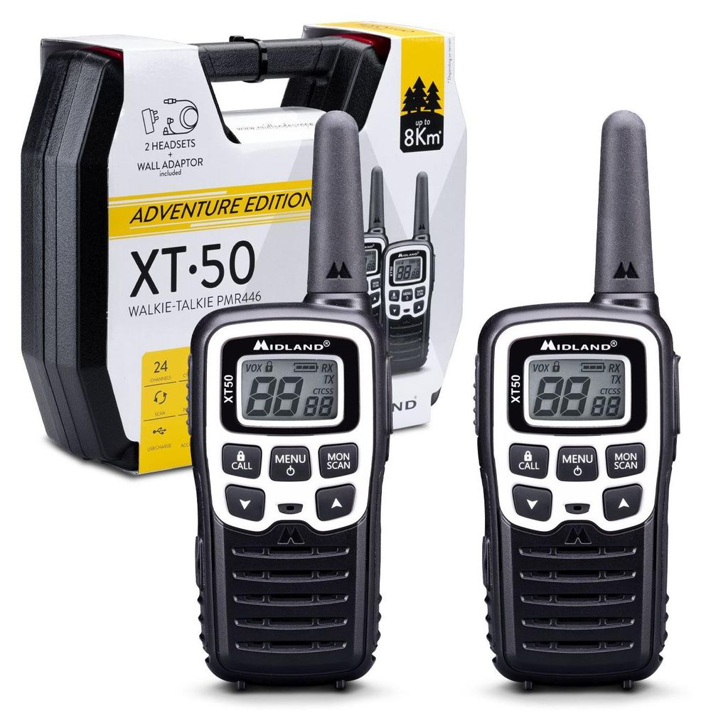 Coppia Walkie Talkie MIDLAND XT50 Adventure con Auricolari Immagine del prodotto 