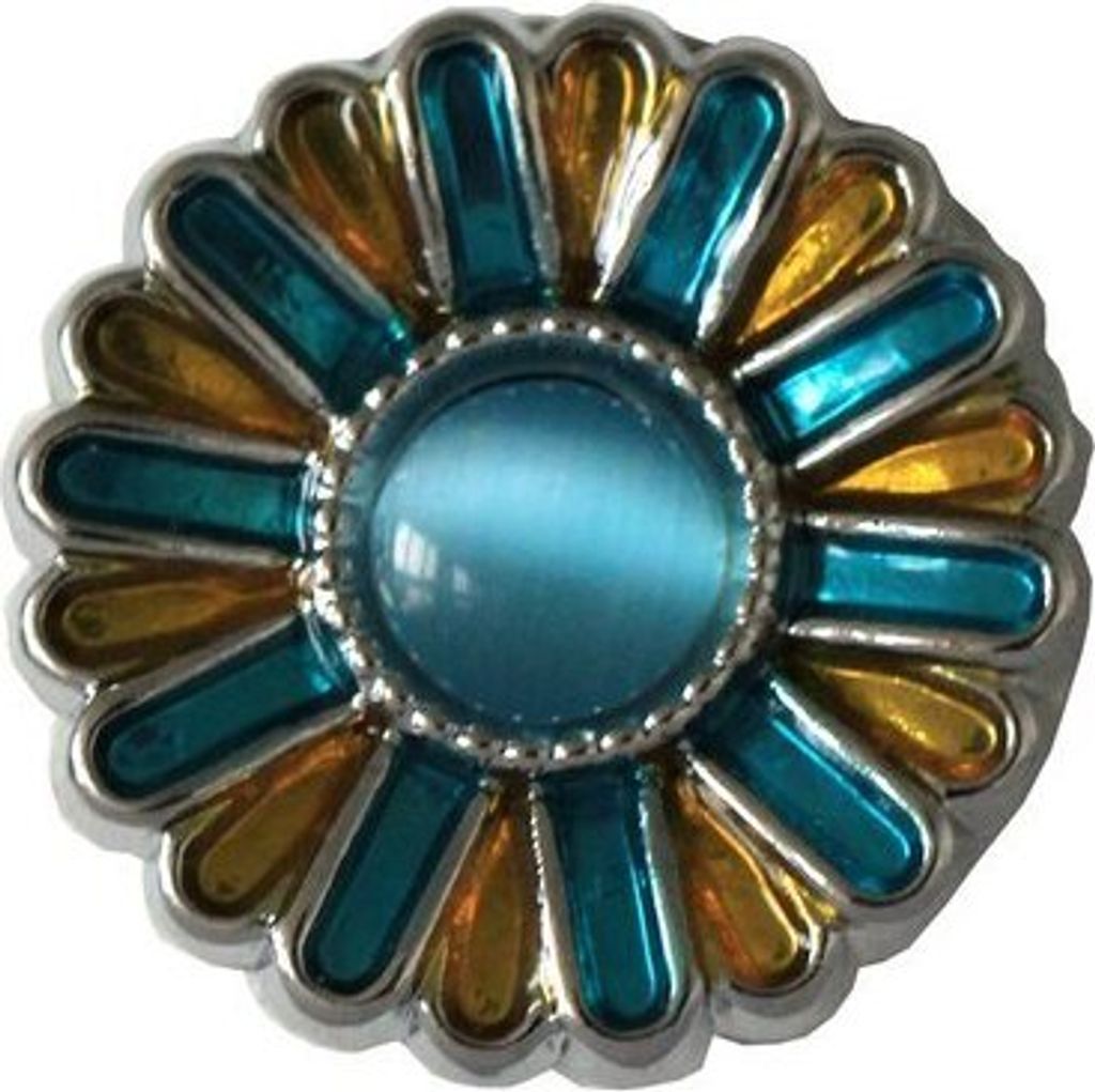 Chunk Beads mit Emailie "Yellow Stone Flower"