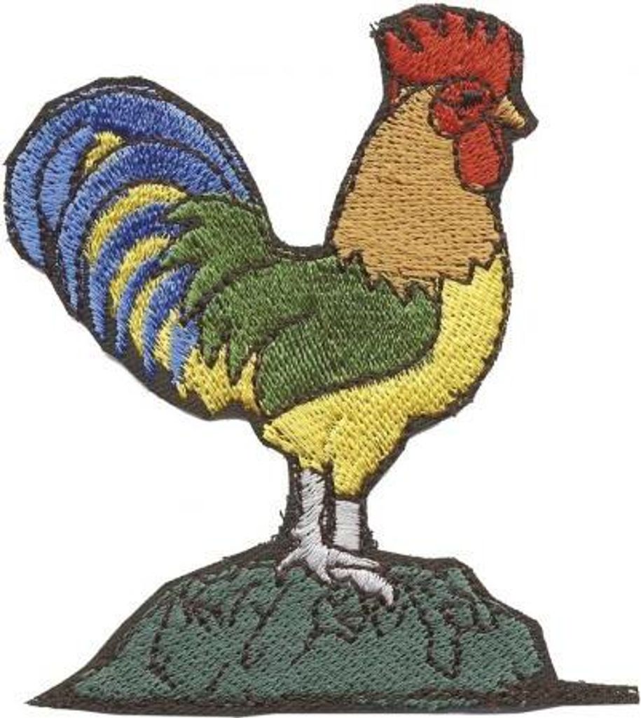Aufnäher - Hahn Gockel - 00938 - Gr. ca. 6,5cm x 8cm