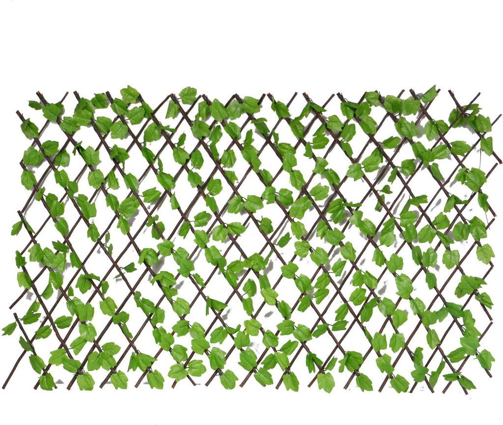 UNUS Rankgitter Deko Sichtschutz Weide künstliche Hecke mit Blättern 90x180cm