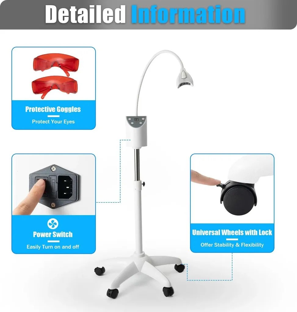 Lampe de blanchiment dentaire LED 2000 mW/cm² avec télécommande - Blanc - 10
