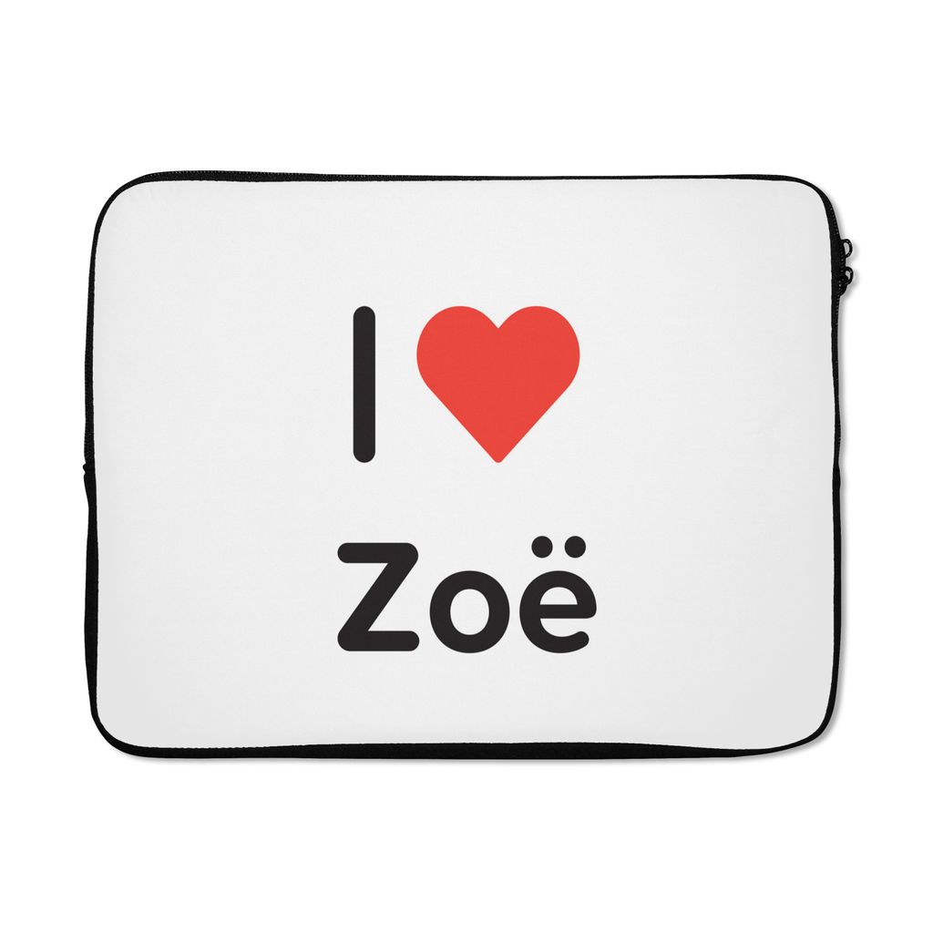 MuchoWow Laptop Hülle 17 Zoll Laptoptasche Ich liebe - Zoë - Mädchen - Zipper - Schutzabdeckung