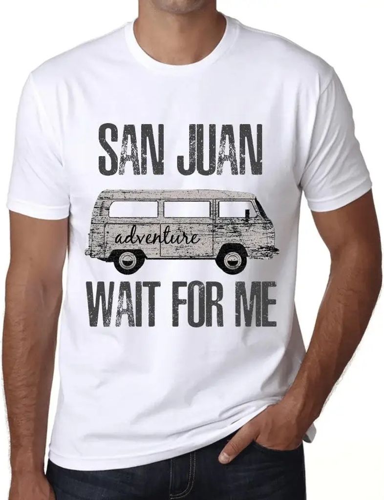 Herren Grafik T-Shirt Abenteuer warten auf mich in San Juan – Adventure Wait For Me In San Juan – Öko-Verantwortlich Vintage Jahrgang Kurzarm ...