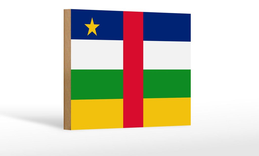 Holzschild Flagge Zentralafrikanischen Republik 18x12cm