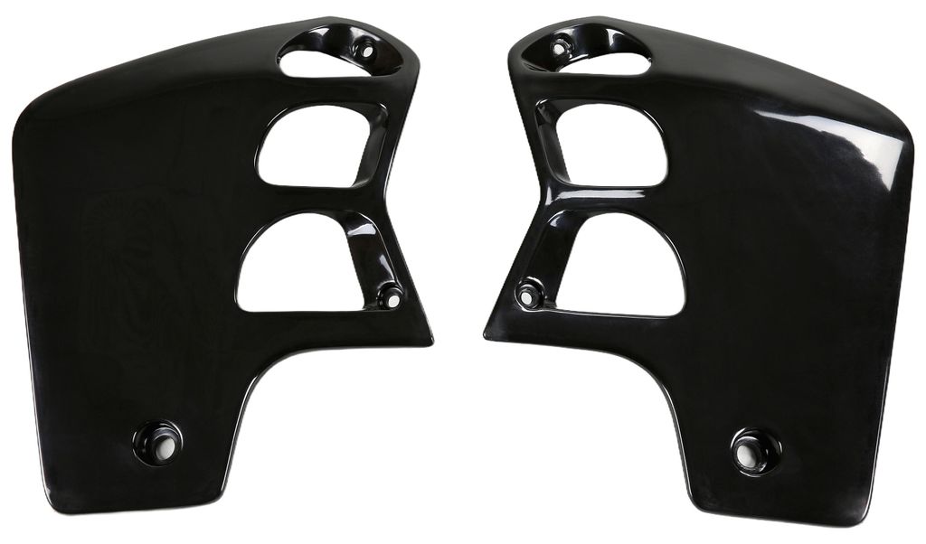 Kühlerverkleidung UFO PLAST 2-teilig Abdeckung Kühler für Honda CR R 500 ccm Bj. 1989 - 2001, Farbe:schwarz