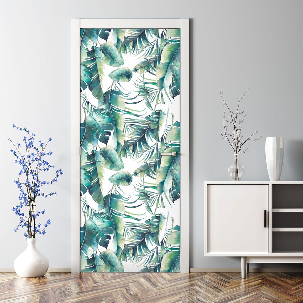 Dekorative Türposter Klebefolie selbstklebend Wandaufkleber Palmblatt 85 x 200 cm