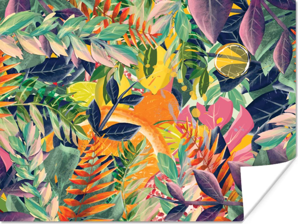 MuchoWow Poster Blumen - Dschungel - Tropisch 120x90 cm - Wandbild
