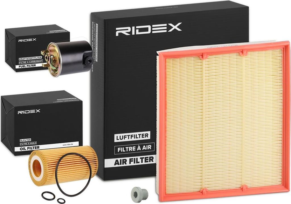 RIDEX Filterset Inspektionspaket Filtersatz passend für MERCEDES-BENZ SPRINTER 3-t Kasten (903) SPRINTER 3-t Bus (903) SPRINTER 2-t Kasten (901, 902)