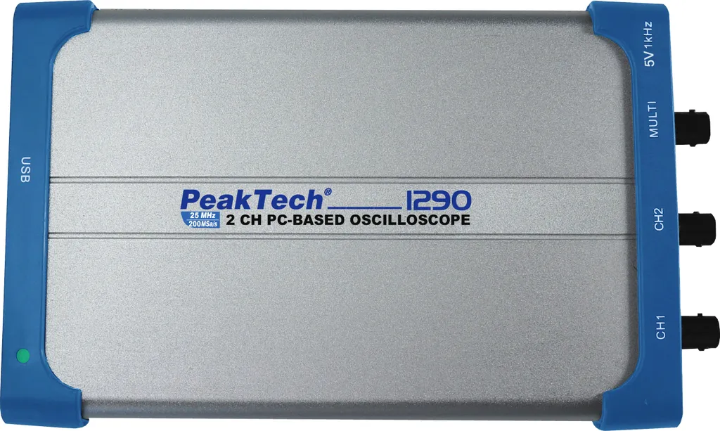 PeakTech P 1290 Oscilloscope PC 25 MHz 2 Canaux avec Interface USB Isolé