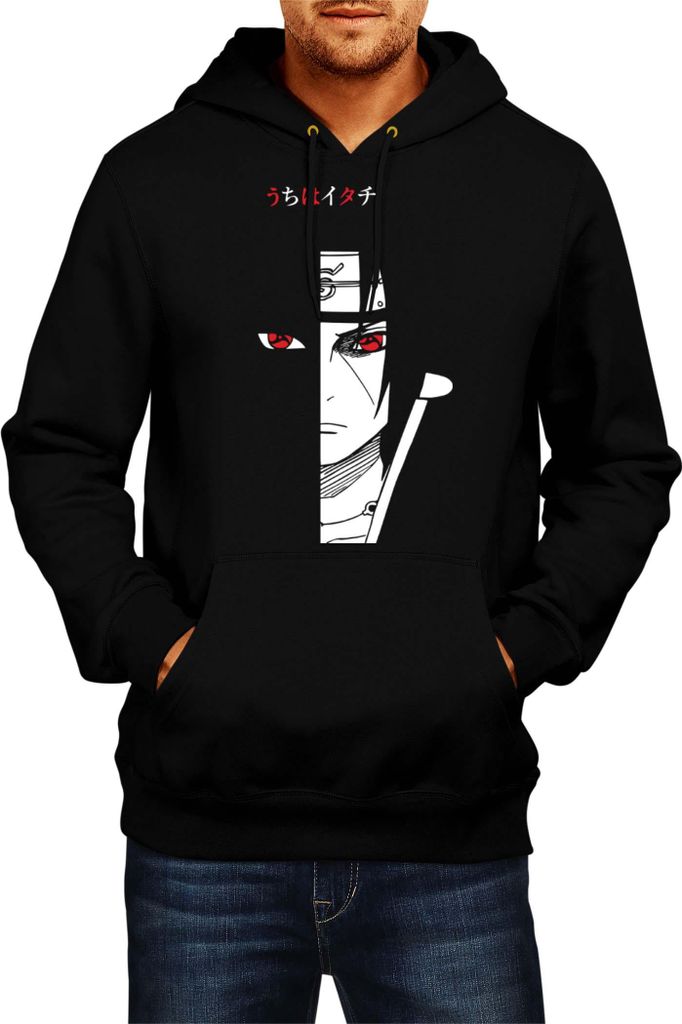 Herren Kapuzenpullover Naruto Itachi Silhouette, Man M / Schwarz