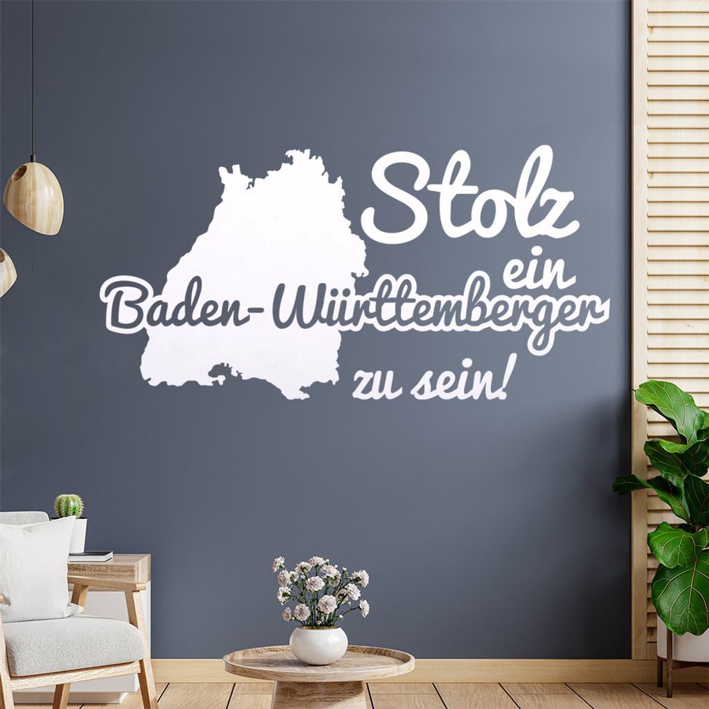 Baden-Württemberger Stolz Wandtattoo Wandaufkleber Wall Sticker - Dekoration, Küche, Wohnzimmer, Schlafzimmer, Badezimmer