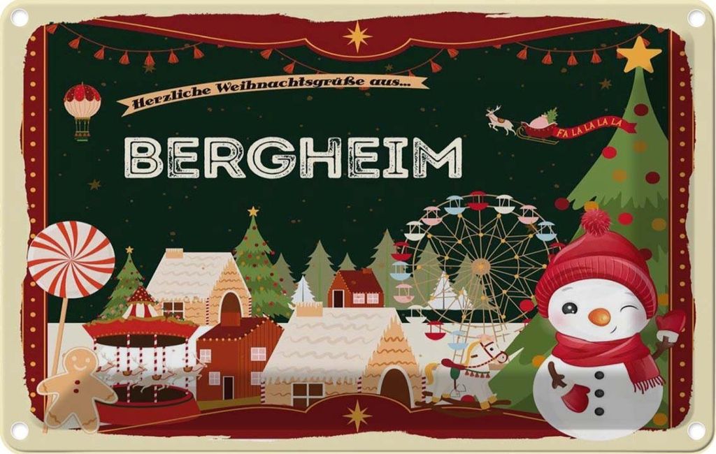 vianmo Blechschild 20x30 cm Weihnachten BERGHEIM