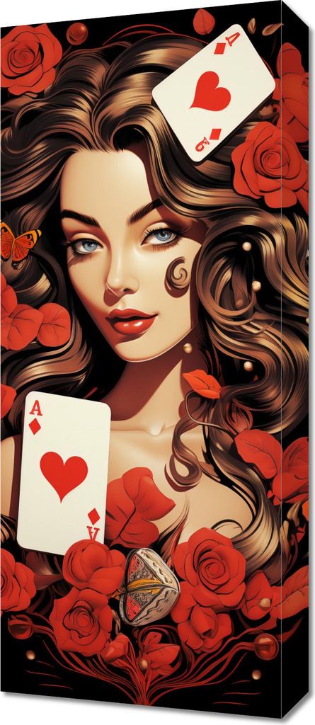 Bild 30x70cm Rosen Glücksspiel