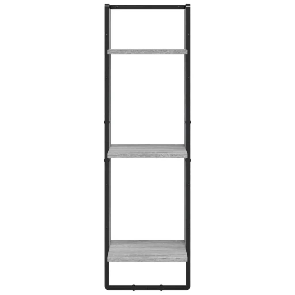 Set 6 Scaffali a Muro Grigio Sonoma vidaXL con Aste | Arredo Design - 7